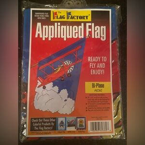 Vintage Flag Factory Appliqued Flag - Bi-Plane #62362